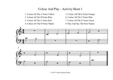 Colour And Play - 4 Activity Sheets In Middle C Position: Colour And Play - 4 Activity Sheets In Middle C Position by Yvonne Johnson