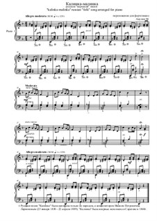 Kalinka: Für Klavier, Oр.11 by folklore