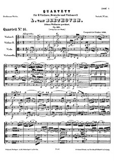 Streichquartett Nr.16 in F-Dur, Op.135: Vollpartitur by Ludwig van Beethoven