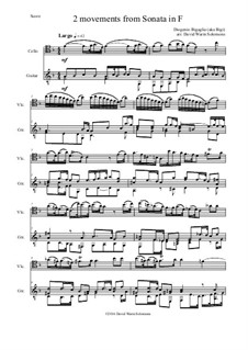 Sonata in F (first and last movements): Für Cello und Gitarre by Diogenio Bigaglia