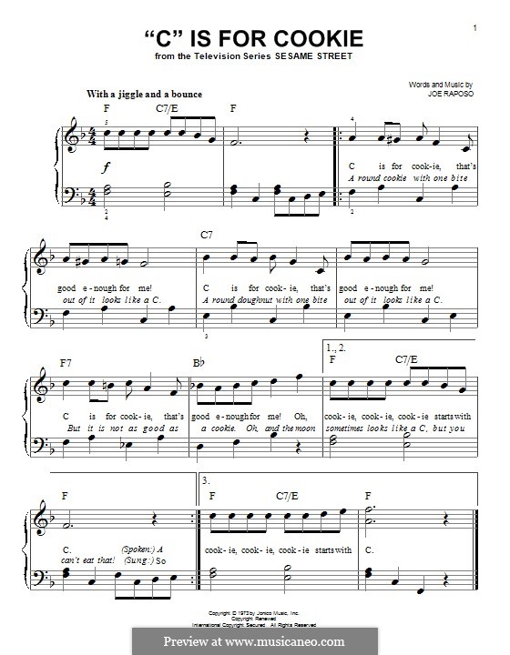 C is for Cookie (The Cookie Monster): Für Klavier by Joe Raposo