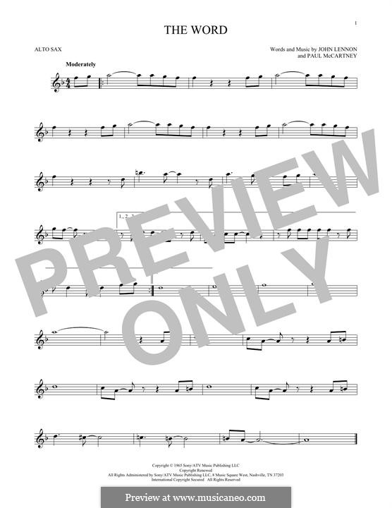 The Word (The Beatles): Für Altsaxophon by John Lennon, Paul McCartney