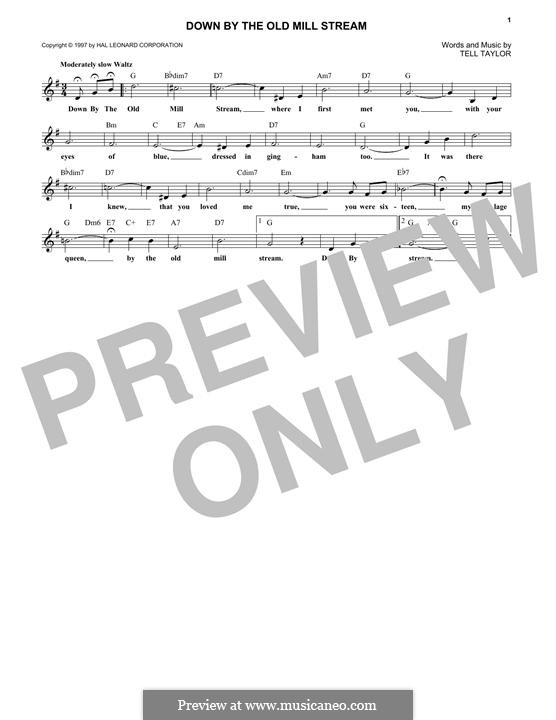 Down by the Old Mill Stream: Text und Akkorde by Tell Taylor