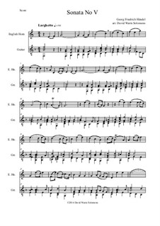 Sonate für Flöte und Cembalo in F-Dur, HWV 369 Op.1 No.11: Version for cor anglais and guitar by Georg Friedrich Händel