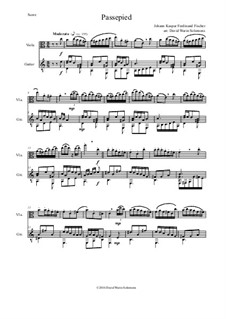 Passepied: For viola and guitar (with variations) by Johann Caspar Ferdinand Fischer