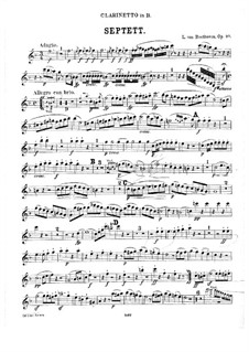 Septett für Bläser und Streicher, Op.20: Klarinettenstimme by Ludwig van Beethoven