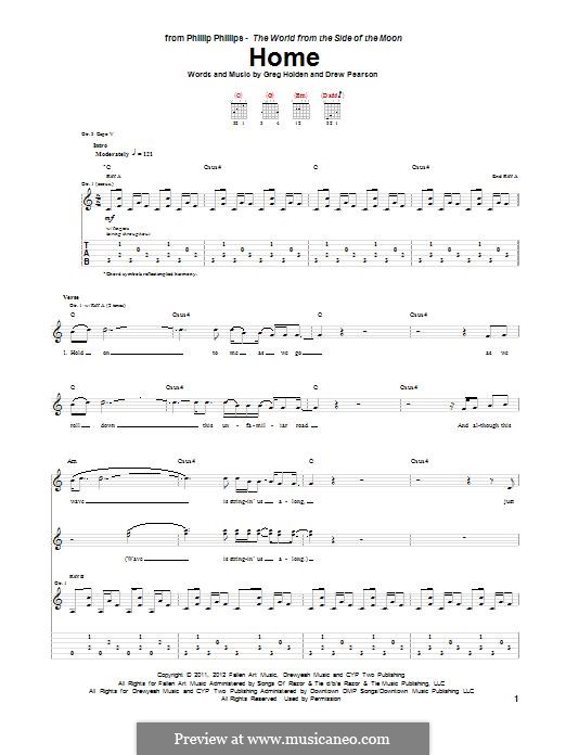 Home: Für Gitarre mit Tabulatur by Phillip Phillips
