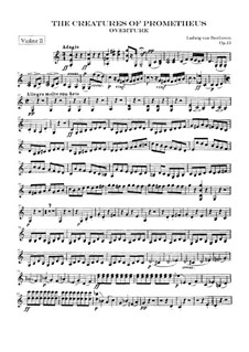 Die Geschöpfe des Prometheus, Op.43: Ouvertüre – Violinstimme II by Ludwig van Beethoven