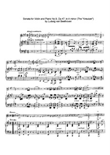 Sonate für Violine und Klavier Nr.9 'Kreutzer', Op.47: Teil I by Ludwig van Beethoven