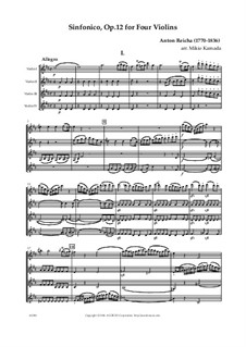 Sinfonico for Four Flutes in D Major, Op.12: For four violins by Anton Reicha