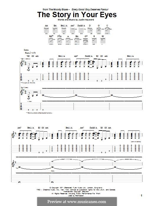 The Story in Your Eyes (The Moody Blues): Für Gitarre mit Tabulatur by Justin Hayward