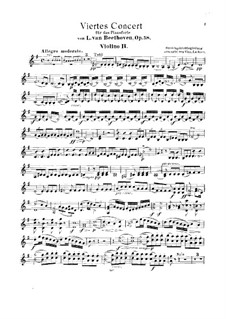 Vollständiger Konzert: Version für Streichquintett – Violinstimme II by Ludwig van Beethoven