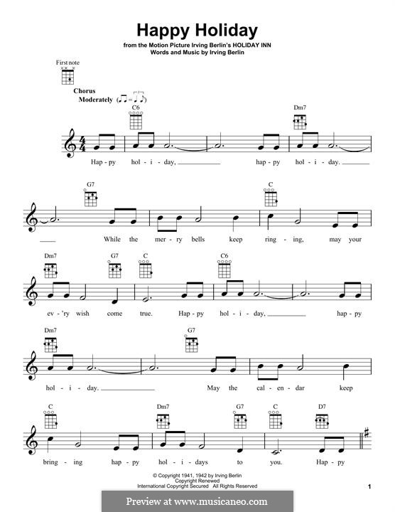Happy Holiday: Für Ukulele by Irving Berlin