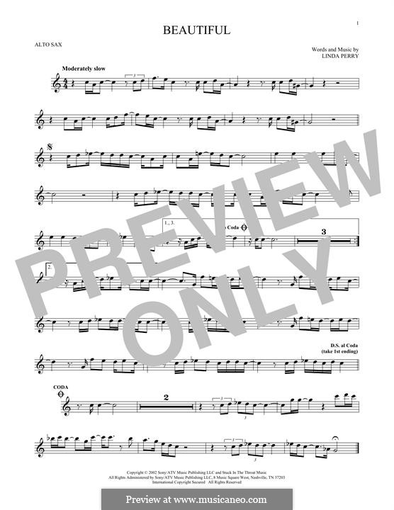 Beautifull (Christina Aguilera & Beverly McClellan): Für Altsaxophon by Linda Perry