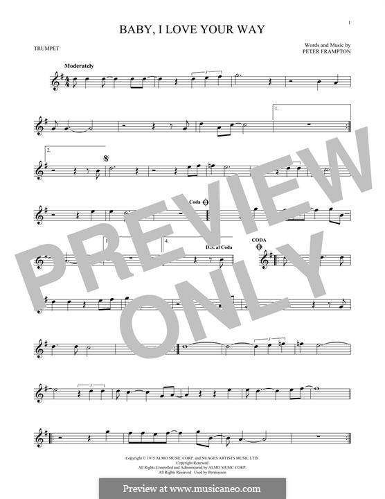Baby, I Love Your Way: Für Trompete by Peter Frampton