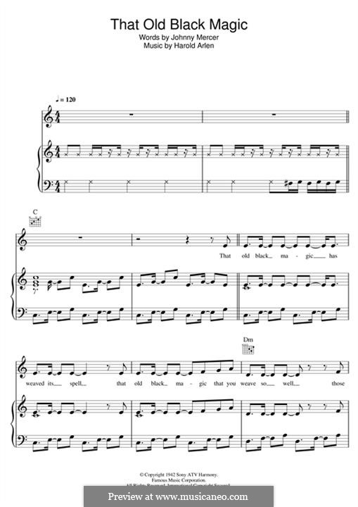 That Old Black Magic (from Star Spangled Rhythm): Für Stimme und Klavier (oder Gitarre) by Harold Arlen