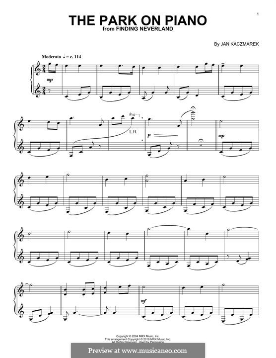 The Park on Piano (from Finding Neverland): Für Klavier by Jan A.P. Kaczmarek