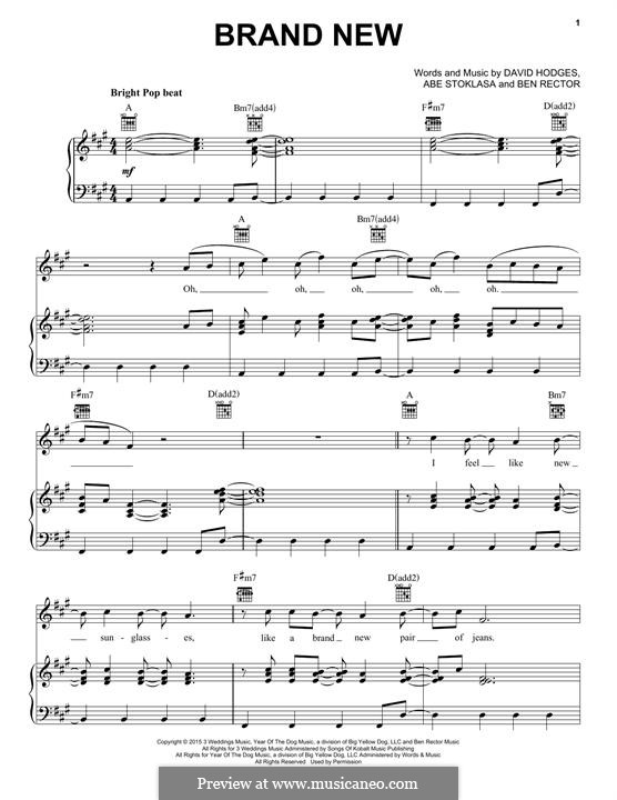 Brand New: Für Stimme und Klavier (oder Gitarre) by David Hodges, Ben Rector, Abe Stoklasa
