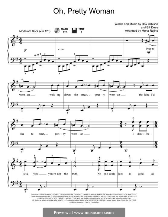 Oh, Pretty Woman: Für Klavier by Bill Dees, Roy Orbison