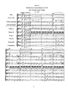 Sinfonia Concertante für Violine, Bratsche und Orchester in Es-Dur, K.364: Vollpartitur by Wolfgang Amadeus Mozart
