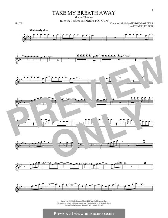 Take My Breath Away (Berlin): Für Flöte by Giorgio Moroder