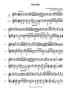 Gavotte in A Major: For alto flute and guitar by Christoph Willibald Gluck