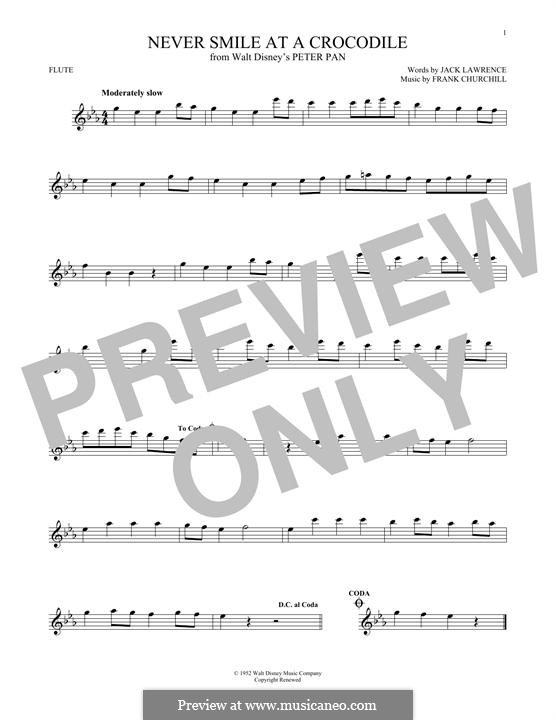 Never Smile at a Crocodile: Für Flöte by Frank Churchill