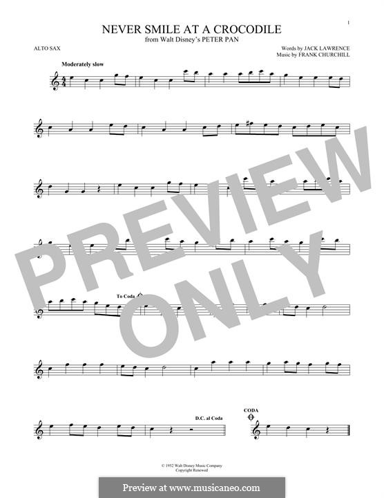 Never Smile at a Crocodile: Für Altsaxophon by Frank Churchill