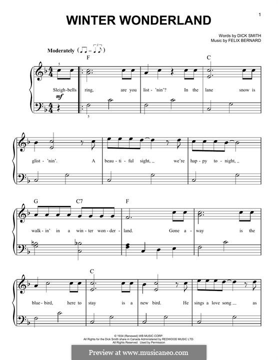 Piano version: Easy notes by Felix Bernard