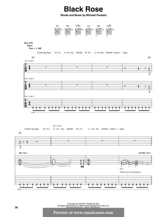 Black Rose (Volbeat): Für Gitarre mit Tabulatur by Michael Poulsen