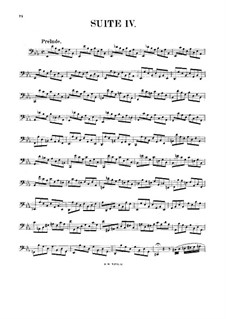 Suite für Cello Nr.4 in Es-Dur, BWV 1010: Für einen Interpreten by Johann Sebastian Bach