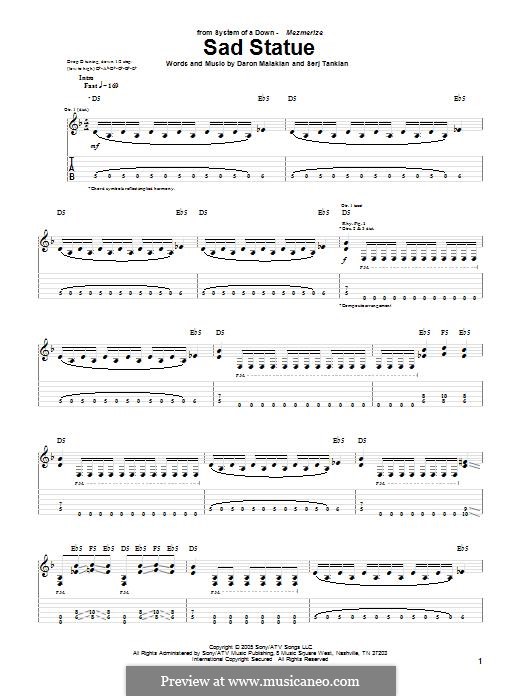 Sad Statue (System of a Down): Für Gitarre mit Tabulatur by Daron Malakian, Serj Tankian