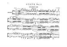 Vier Orchestersuiten, BWV 1066-1069: Bearbeitung für Klavier, vierhändig by Johann Sebastian Bach