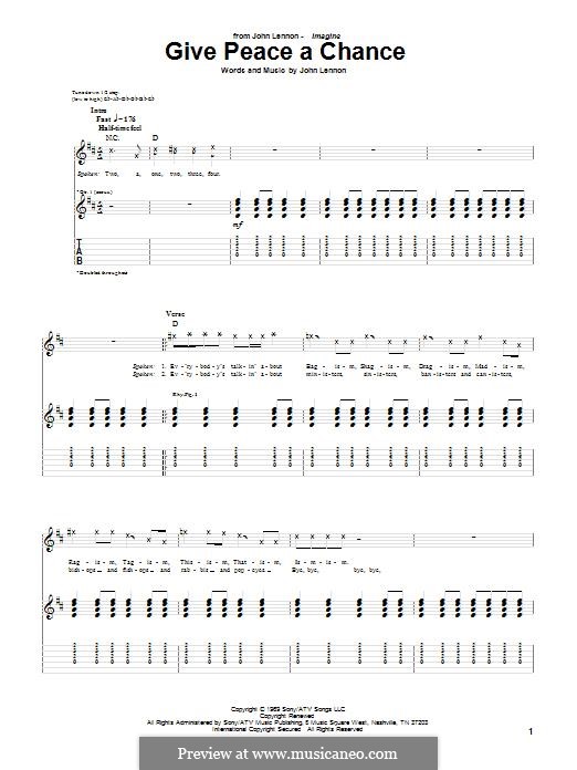 Give Peace a Chance: Für Gitarre mit Tabulatur by John Lennon