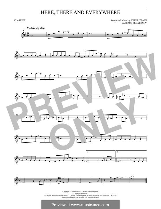 Here, There and Everywhere (The Beatles): Für Klarinette by John Lennon, Paul McCartney