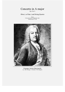 12 concerti e sinphonie, Op.1: Concerto No.11 in A major for oboe (or flute) and string quartet by Giuseppe Antonio Brescianello