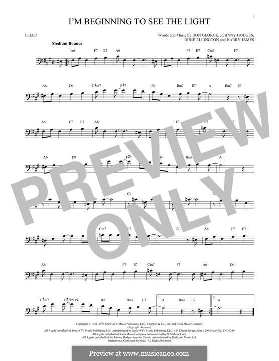 I'm Beginning to See the Light: Für Cello by John Hodges, Don George, Duke Ellington, Harry James