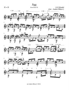 Suite Nr.4 in d-Moll, HWV 437: Gigue, for guitar by Georg Friedrich Händel