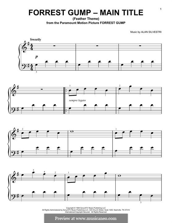 Forrest Gump Suite (Theme): Für Klavier by Alan Silvestri