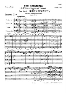 Streichquartett Nr.9 in C-Dur, Op.59 No.3: Partitur by Ludwig van Beethoven