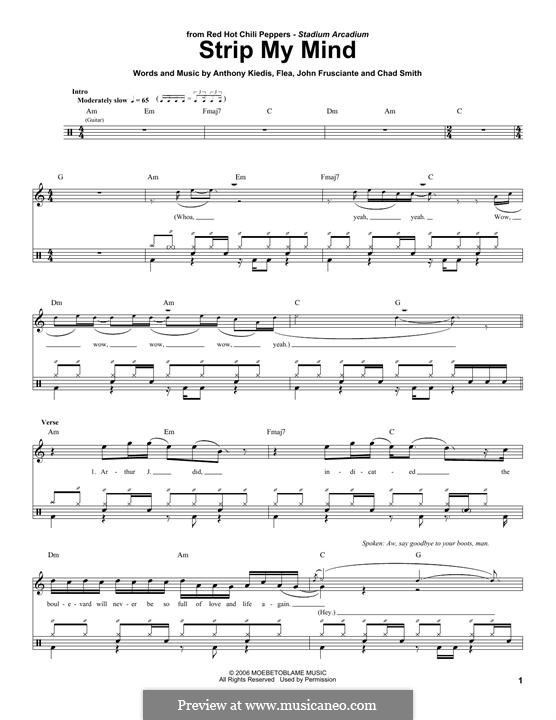 Strip My Mind (Red Hot Chili Peppers): Drum set by Flea, Anthony Kiedis, Chad Smith, John Frusciante