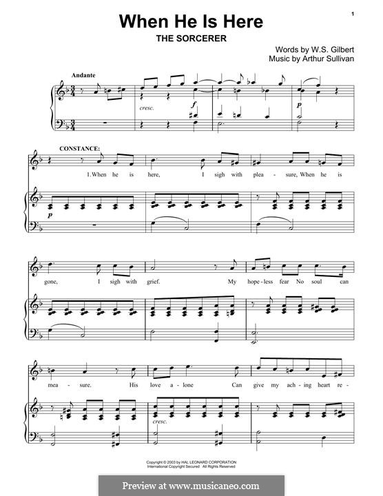 Der Zauberlehrling: When He Is Here by Arthur Sullivan