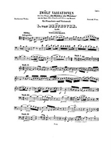 Zwölf Variationen über 'Die Zauberflöte' von Mozart, Op.66: Cellostimme by Ludwig van Beethoven