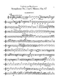 Vollständiger Sinfonie: Klarinettenstimmen by Ludwig van Beethoven