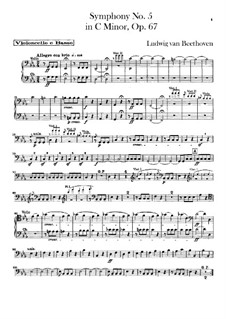 Vollständiger Sinfonie: Cello- und Kontrabassstimme by Ludwig van Beethoven