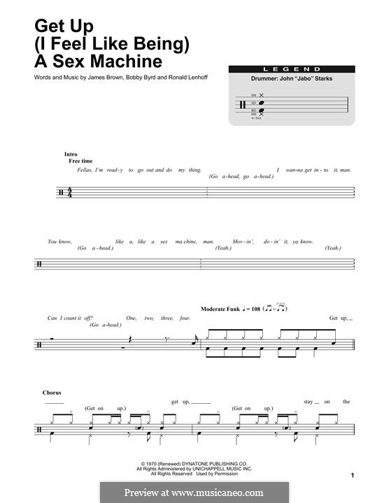Get Up (I Feel Like Being) A Sex Machine: Drum set by Bobby Byrd, James Brown, Ronald Lenhoff