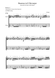 Suite für Cello Nr.4 in Es-Dur, BWV 1010: Bourrees, for guitar by Johann Sebastian Bach