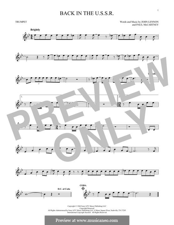 Back in the USSR (The Beatles): Für Trompete by John Lennon, Paul McCartney