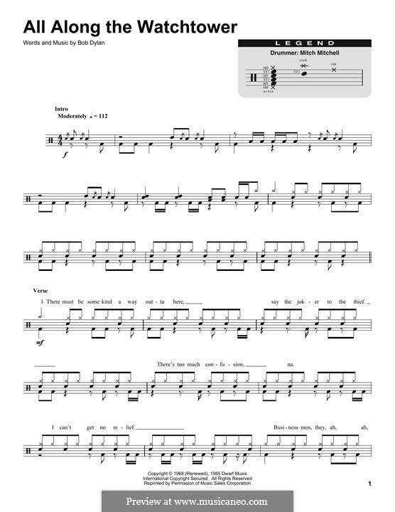 All Along the Watchtower: Drum set by Bob Dylan