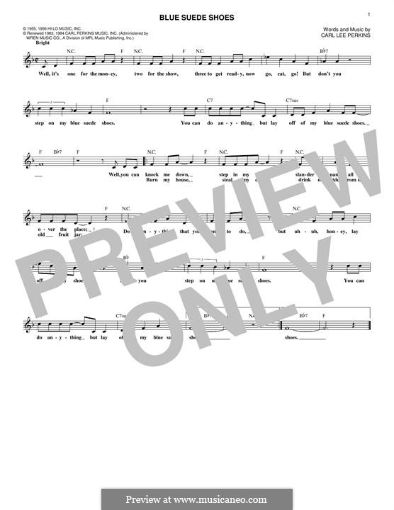 Blue Suede Shoes (Elvis Presley): Melodische Linie by Carl Lee Perkins